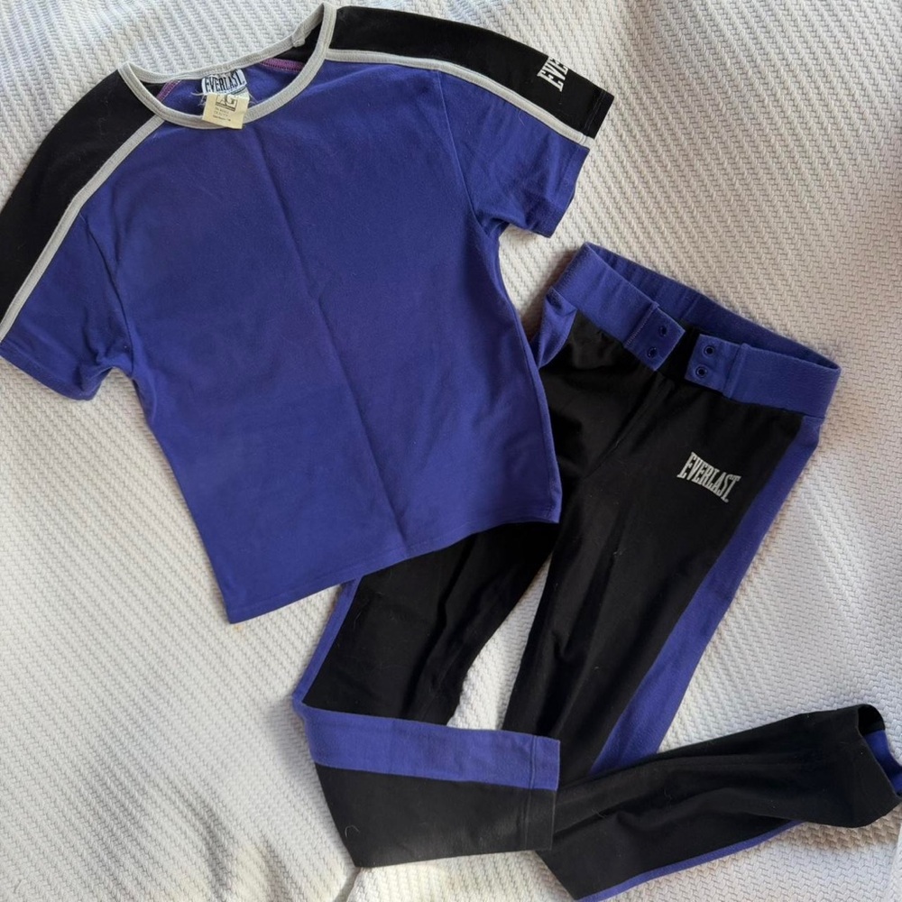 Everlast matching vintage purple and black workout set Size S